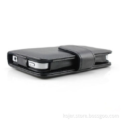 Leather Case for Apple's iPhone 4, Notebook-shaped, Metal Magnetic Button and Good Paint Edge